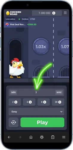 Setting a bet at a Chicken Road casino